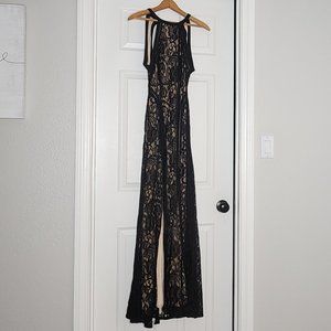 Black Guess Los Angeles Lace Maxi Dress